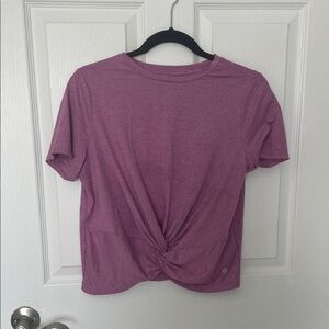 Women's Pink Twist Front Top